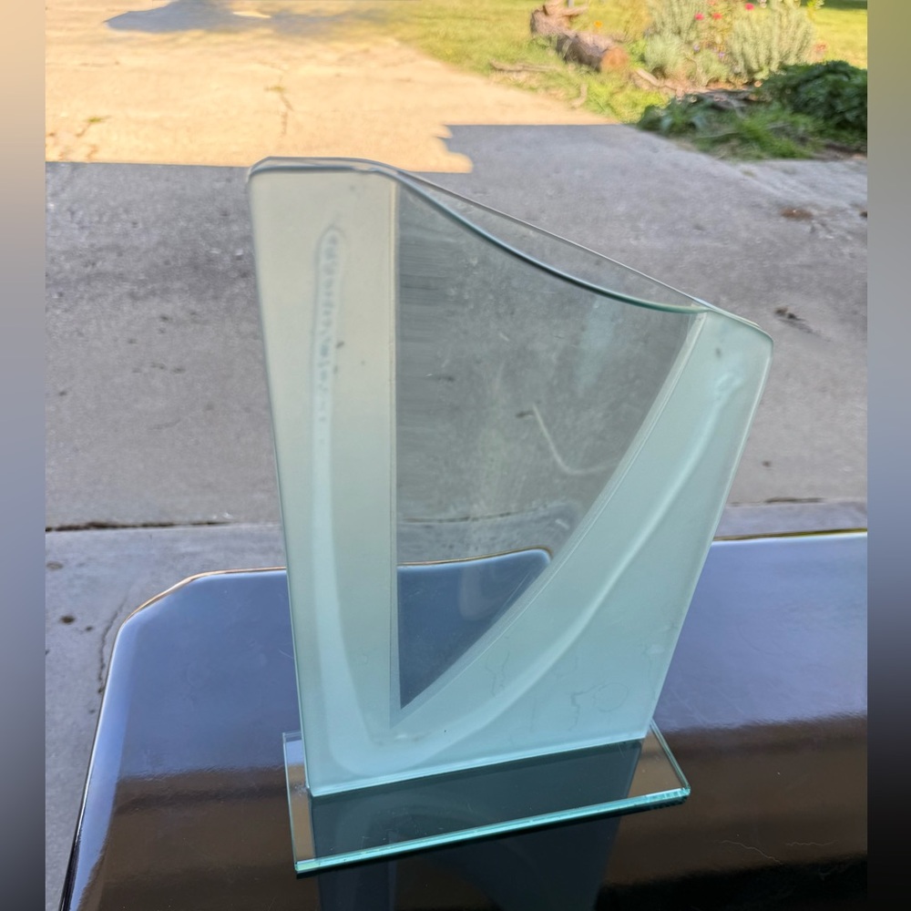 Modern Art Blue Frosted Glass Vase